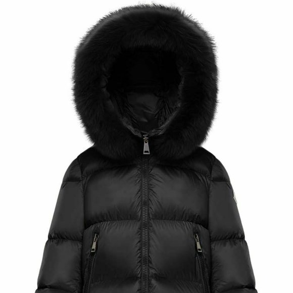 NEW MONCLER Serifur Hooded Down Parka with Genuine - Picture 1 of 5